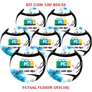 Kit 100 Bolas de Futsal Fusion Oficial