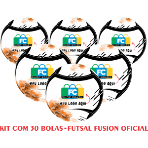 Kit 30 Bolas de Futsal Fusion Oficial