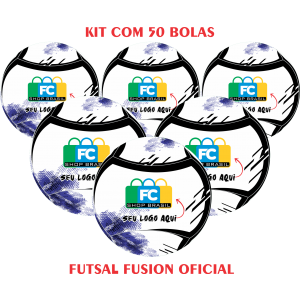 Kit 50 Bolas de Futsal Fusion Oficial