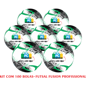 Kit 100 Bolas de Futsal Fusion Profissional 